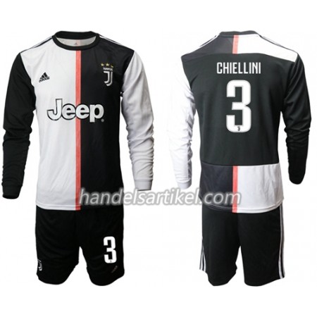 Juventus Chiellini 3 Kinder Heim Trikotsatz 2019/20 Langarm (+ Kurze Hosen)
